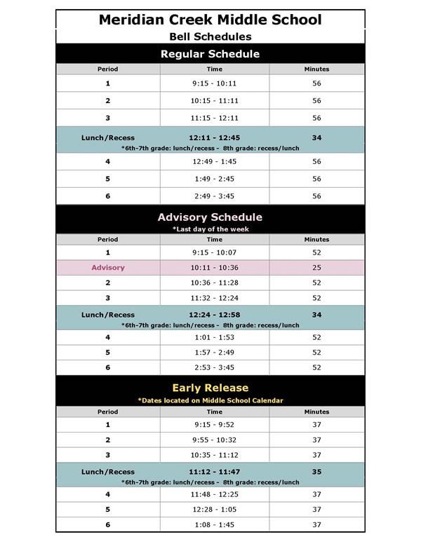 Bell Schedule 22/23